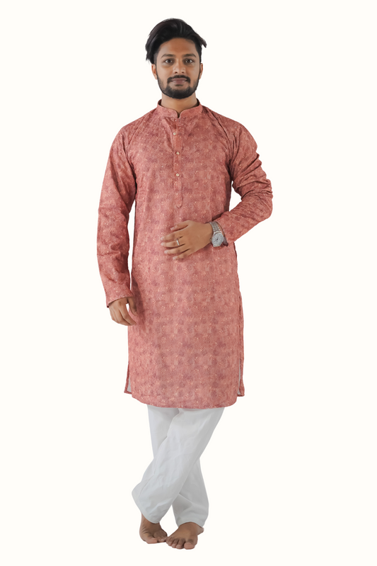 Men's Cotton Blend Printed Kurta