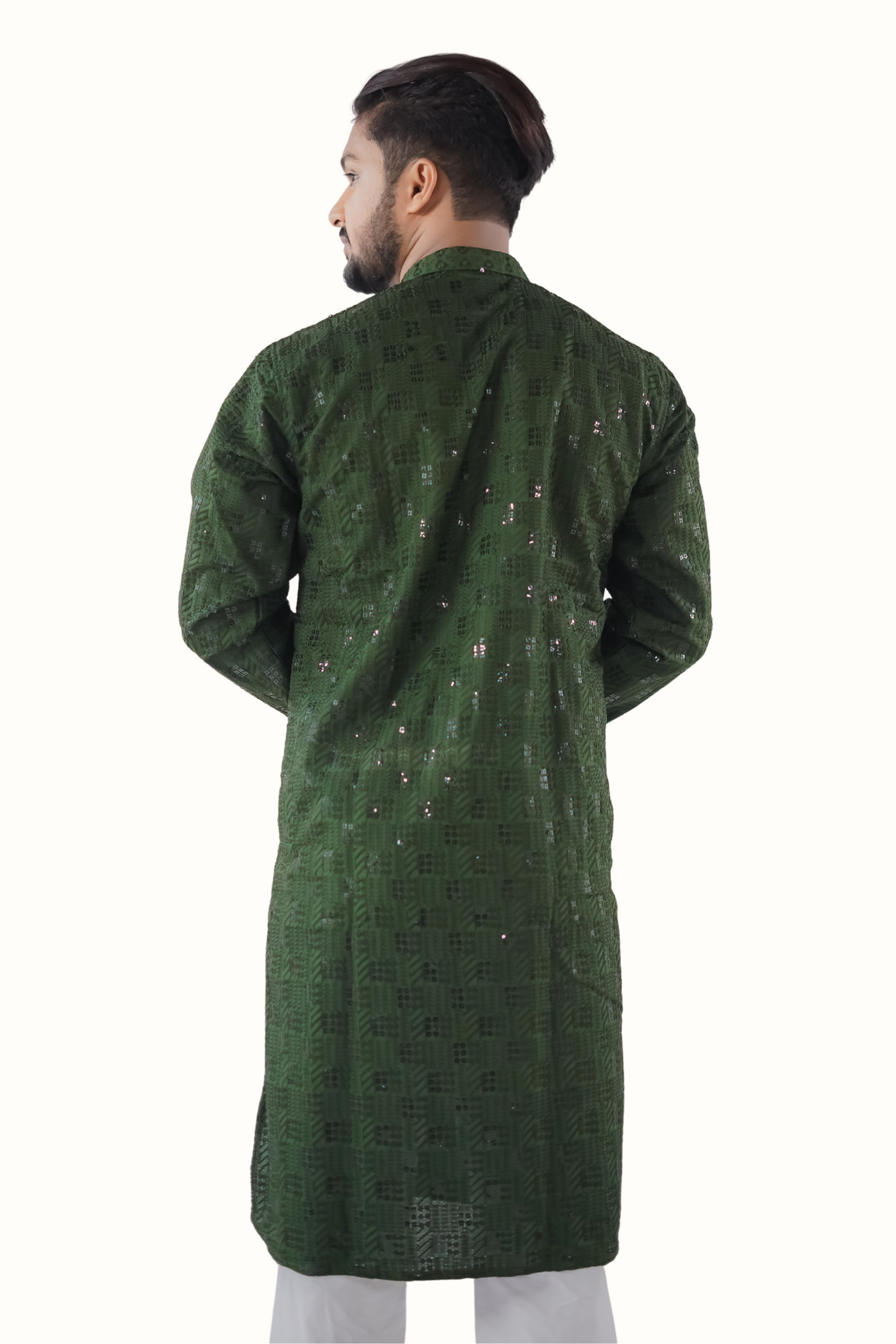 Men Ethnic Motifs Embroidered Regular Sequinned Kurta with Pyjamas