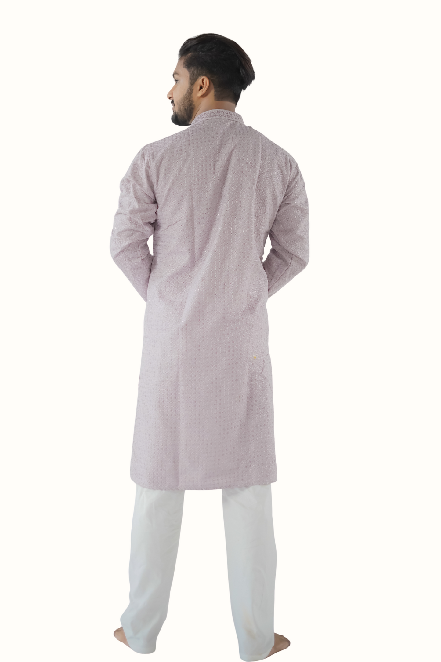 Exotic India Men's grey Cotton Kurta Pyjama