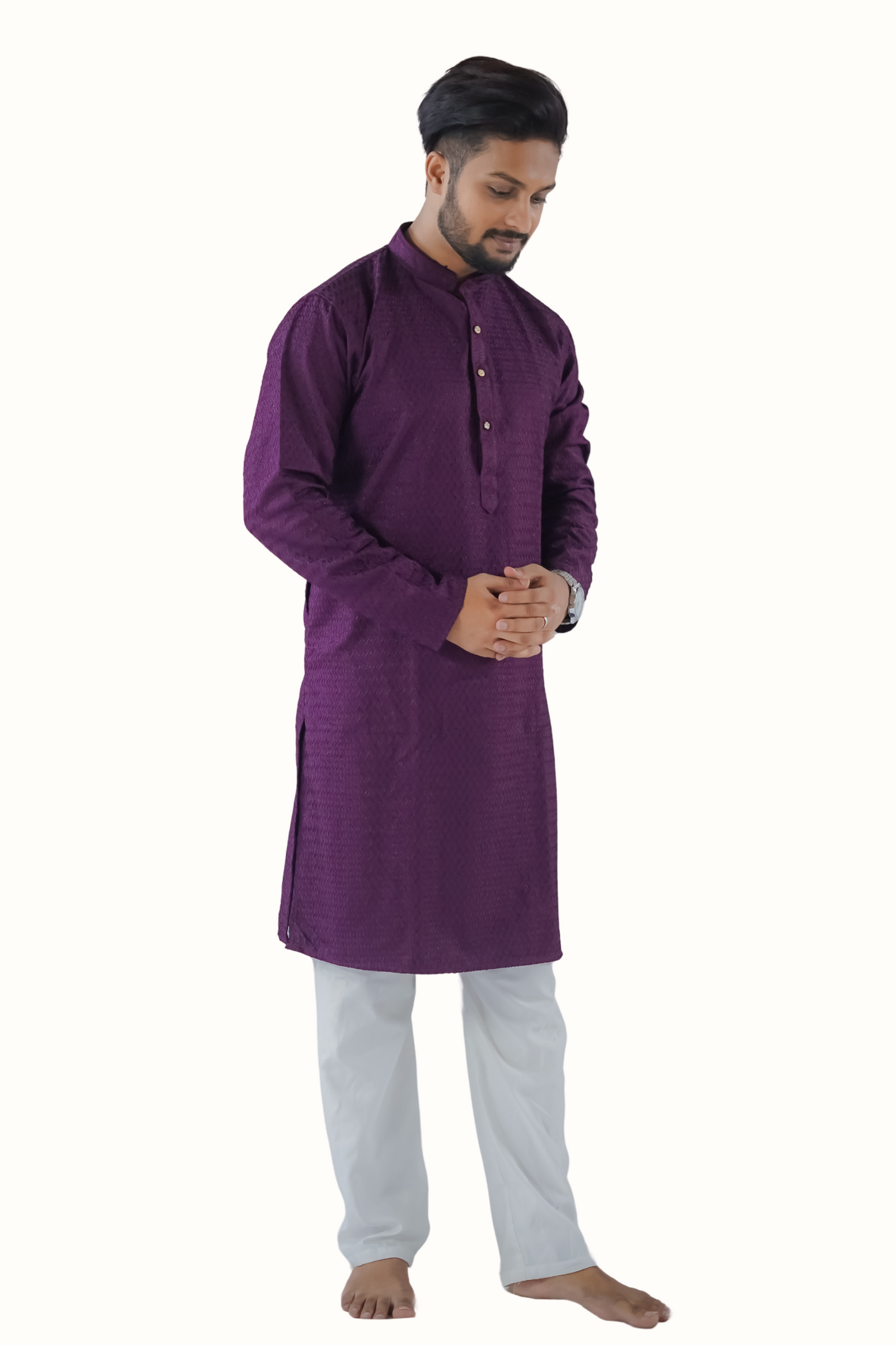 Mandarin Collar Kurta Pyjama Set
