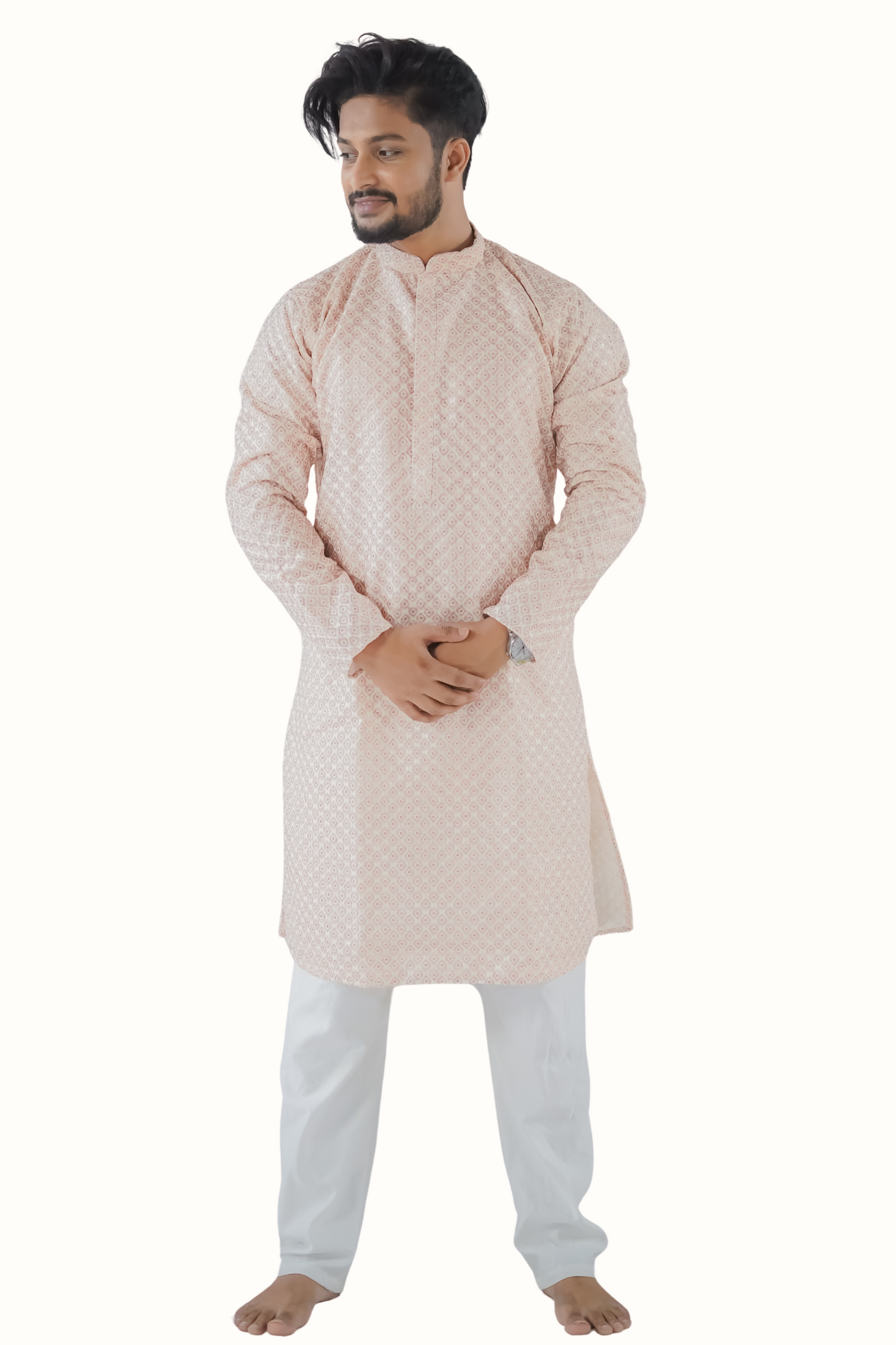Men Embroidered Regular Fit Kurta with Pyjamas