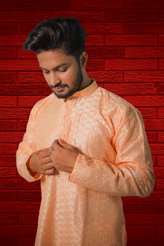 Peach Colour Function Wear Exclusive Wholesale Kurta Pajama