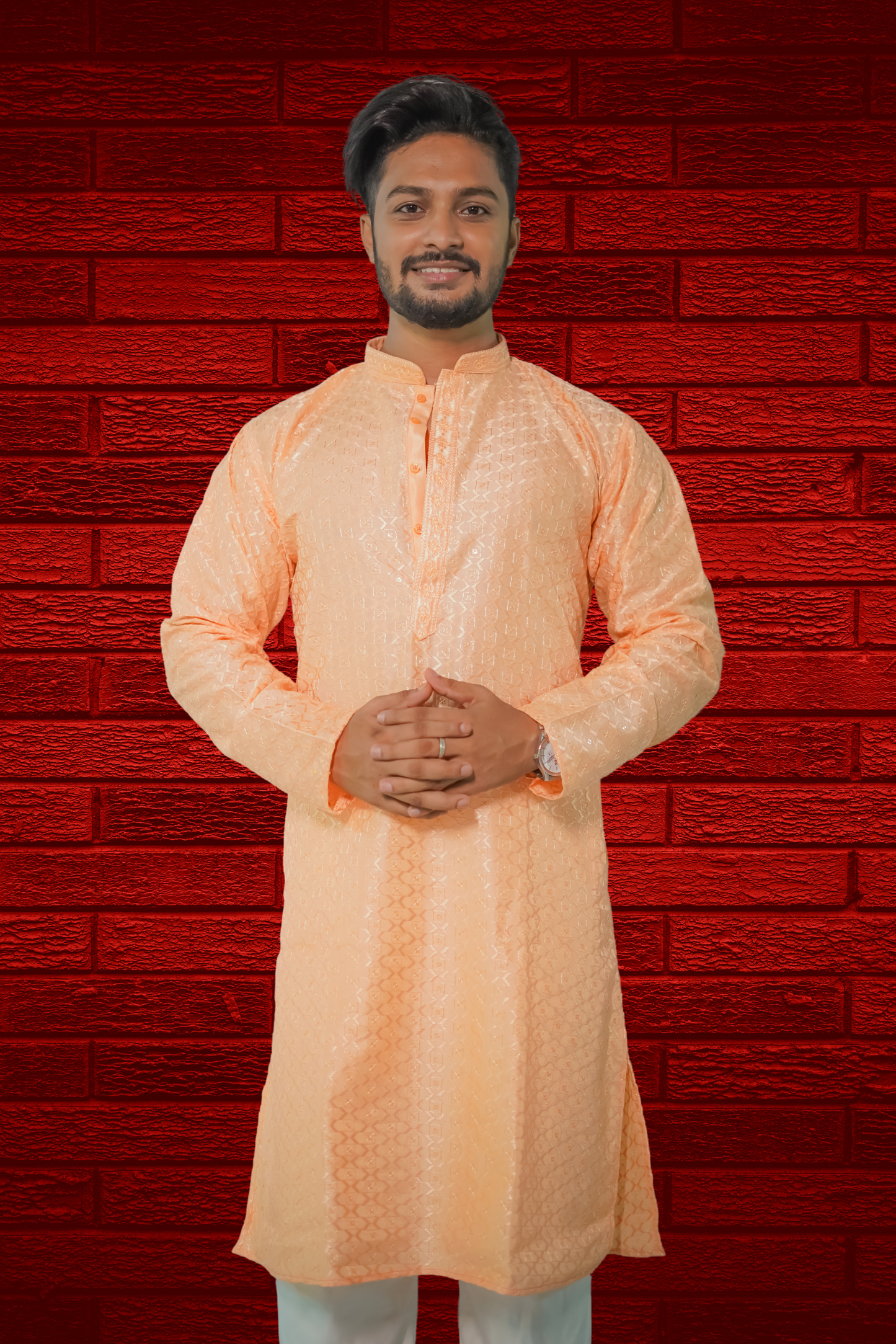 Peach Colour Function Wear Exclusive Wholesale Kurta Pajama