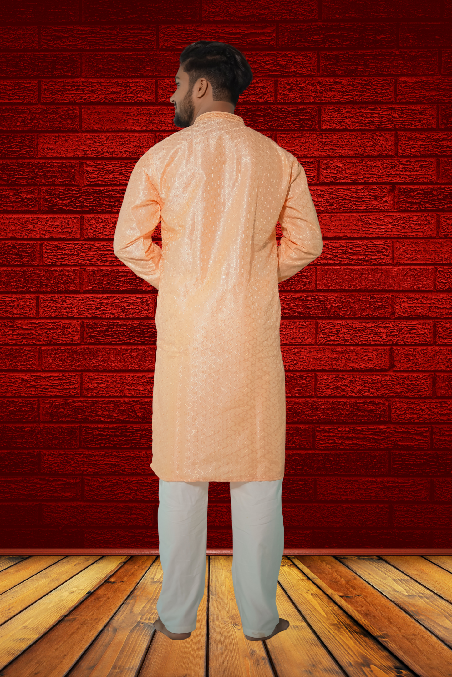 Peach Colour Function Wear Exclusive Wholesale Kurta Pajama