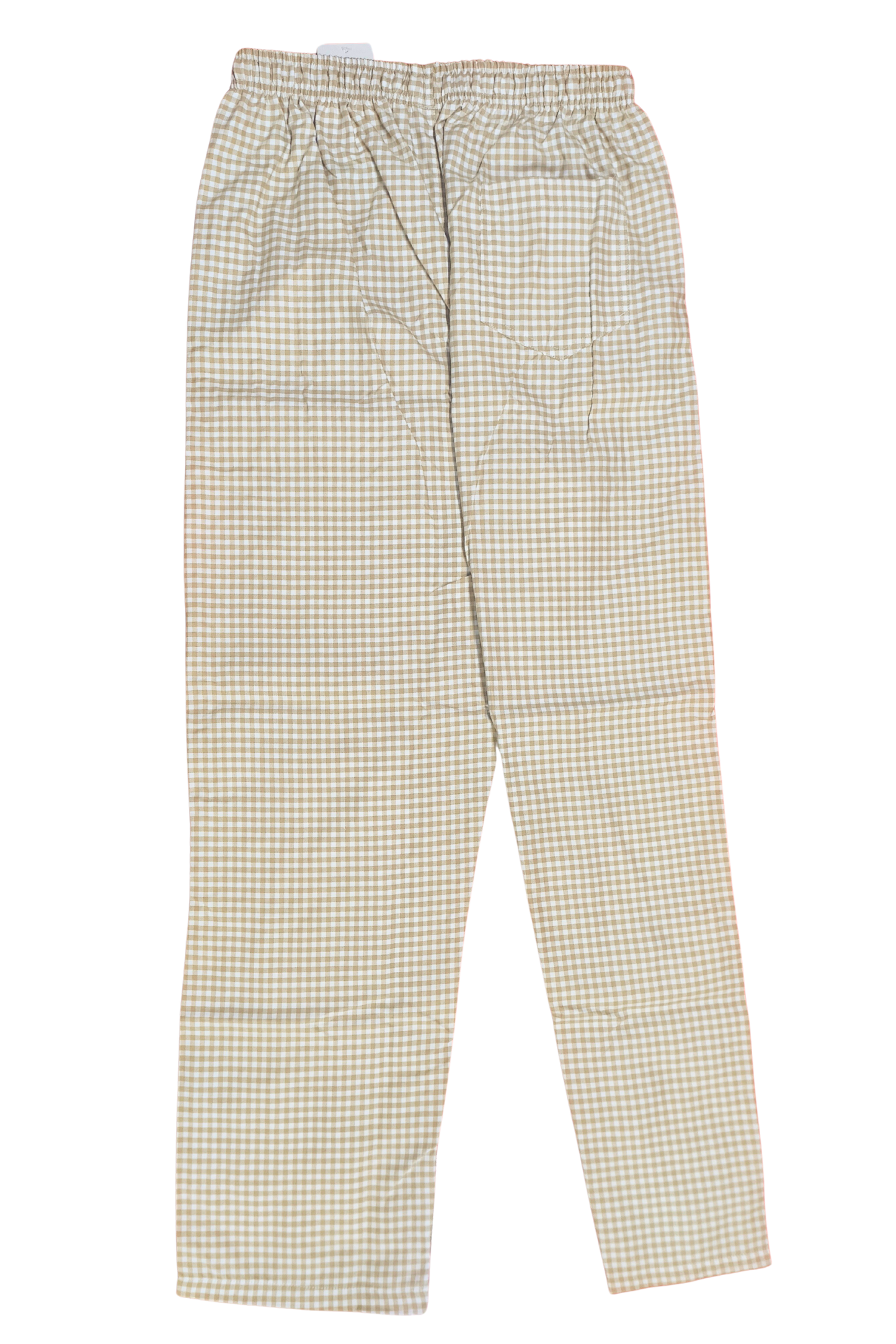 CottCraft Men’s Oxford Cotton Beige & White Checked Straight-Fit Pyjama