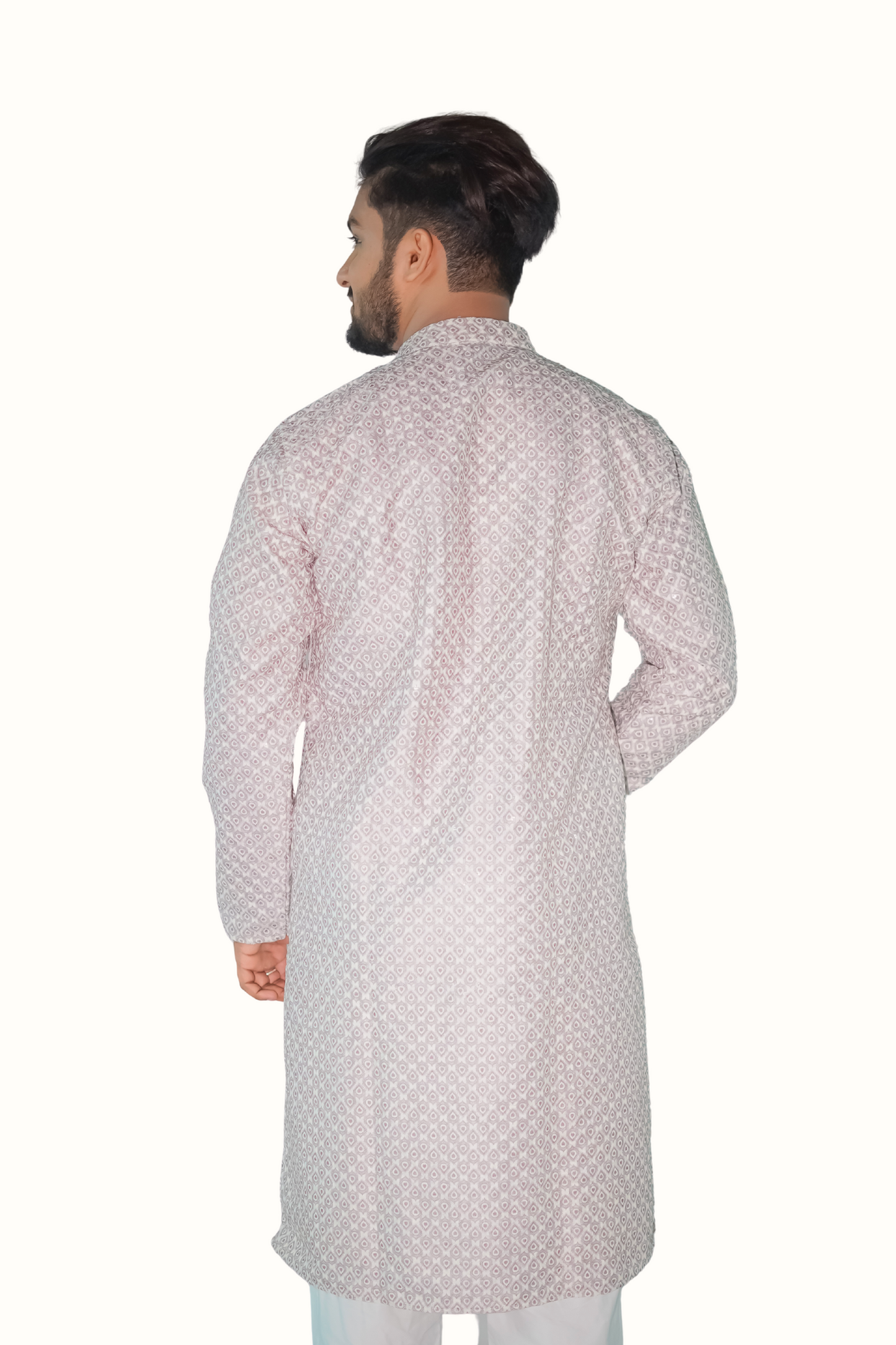 Men's embroidery gliter sequins rayon cotton fabric kurta_pyjama Set
