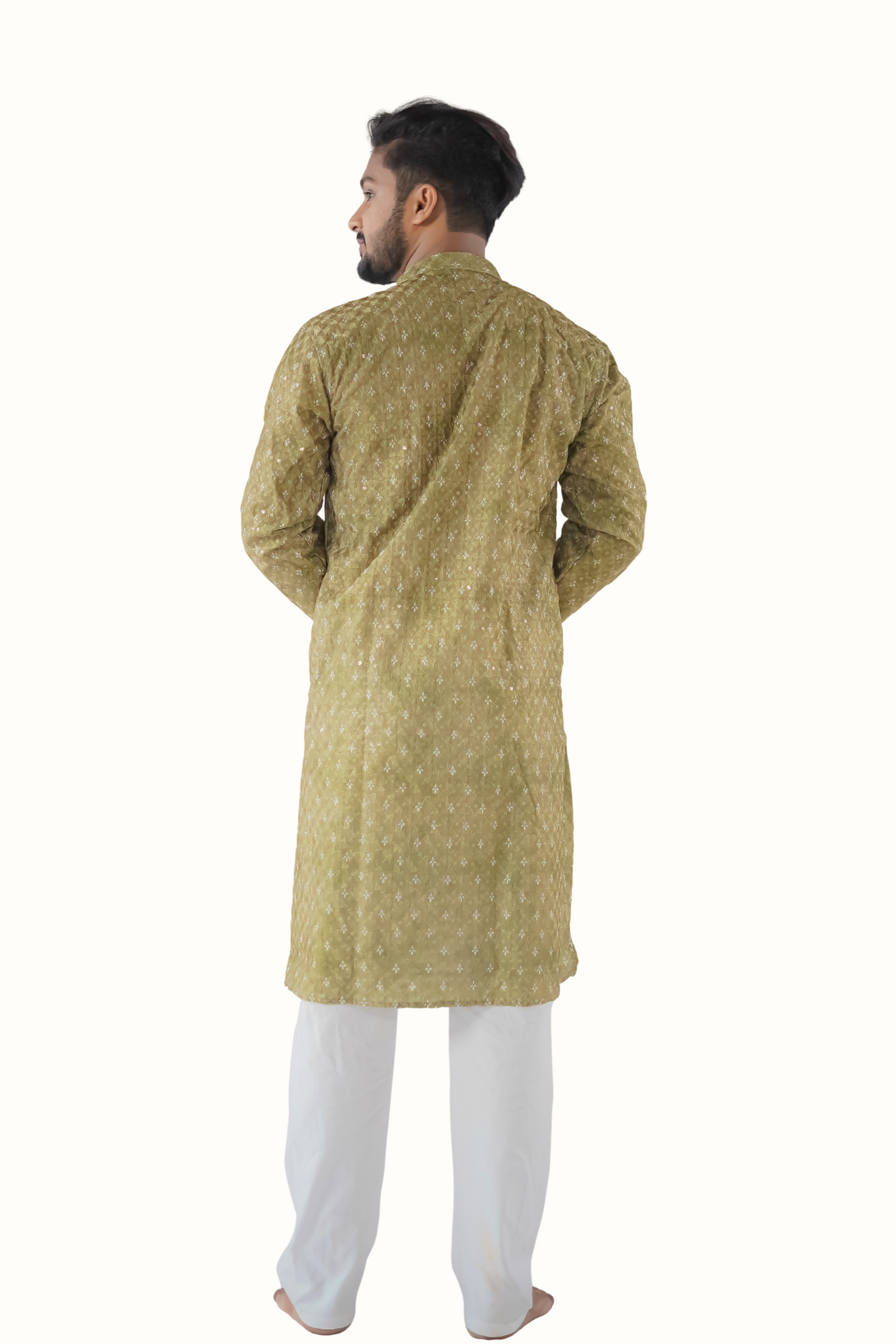 Men's Viscose Blend Embroidery Stone Work Kurta Set