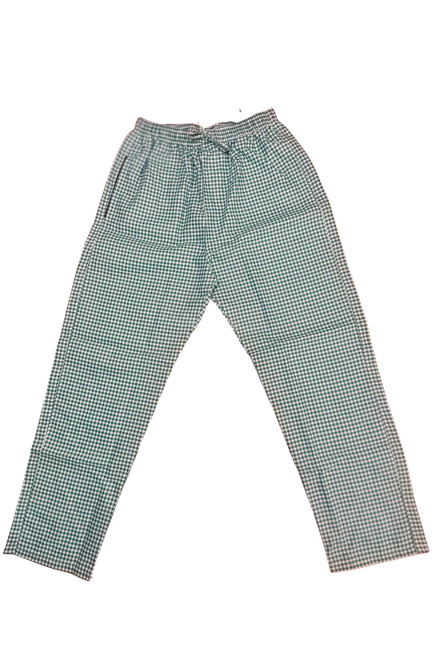 CottCraft Men’s Oxford Cotton Green & White Checked Straight-Fit Pyjama For Men