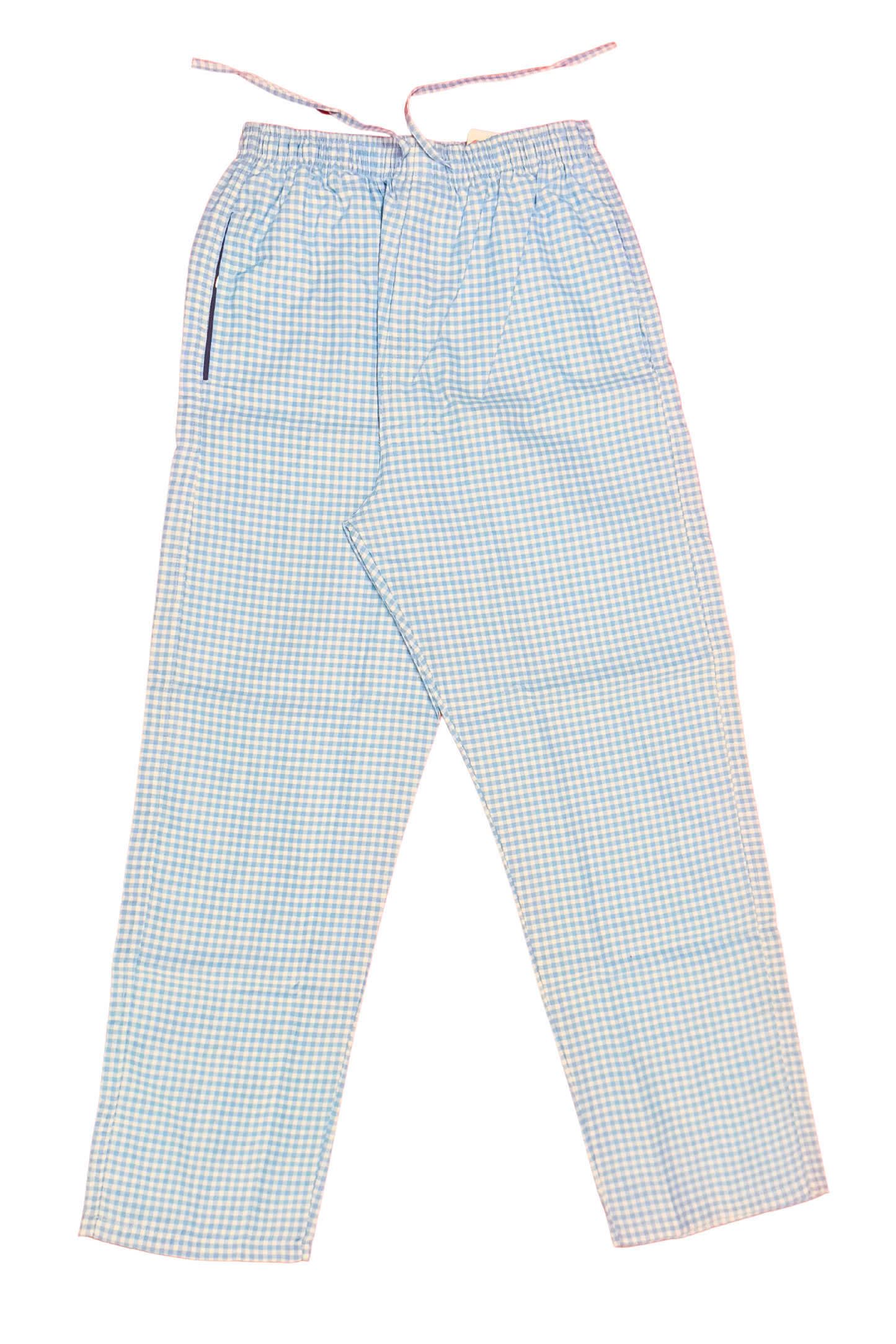 CottCraft Men’s Oxford Cotton Sky Blue & White Checked Straight-Fit Pyjama with Side Pockets