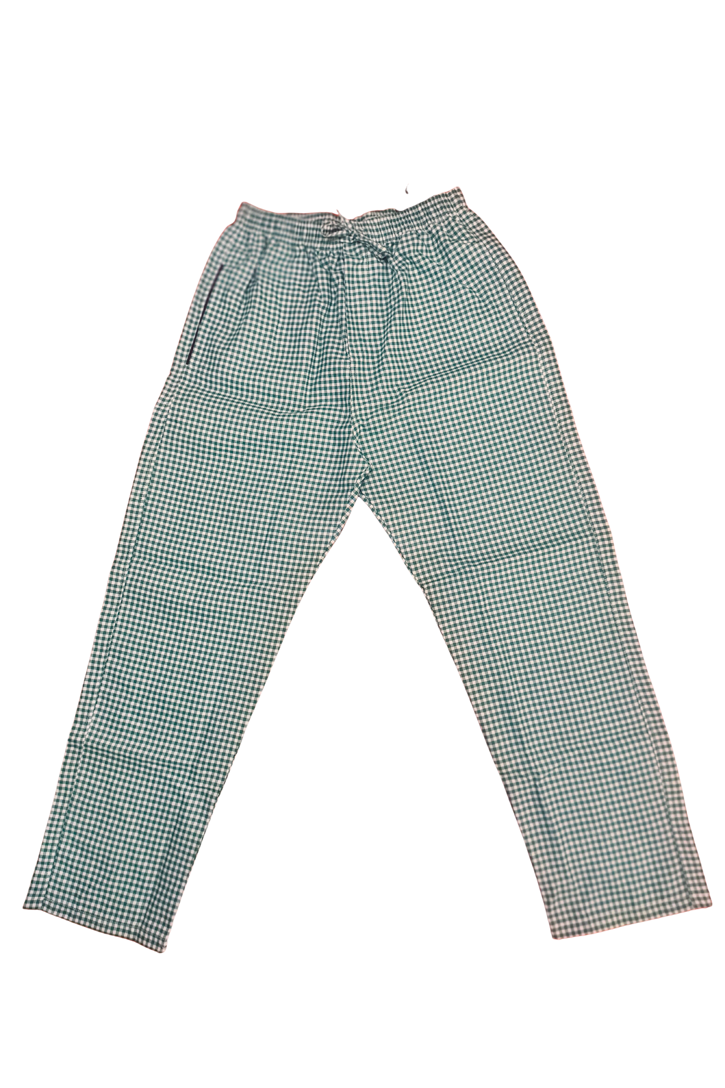 CottCraft Men’s Oxford Cotton Green & White Checked Straight-Fit Pyjama For Men