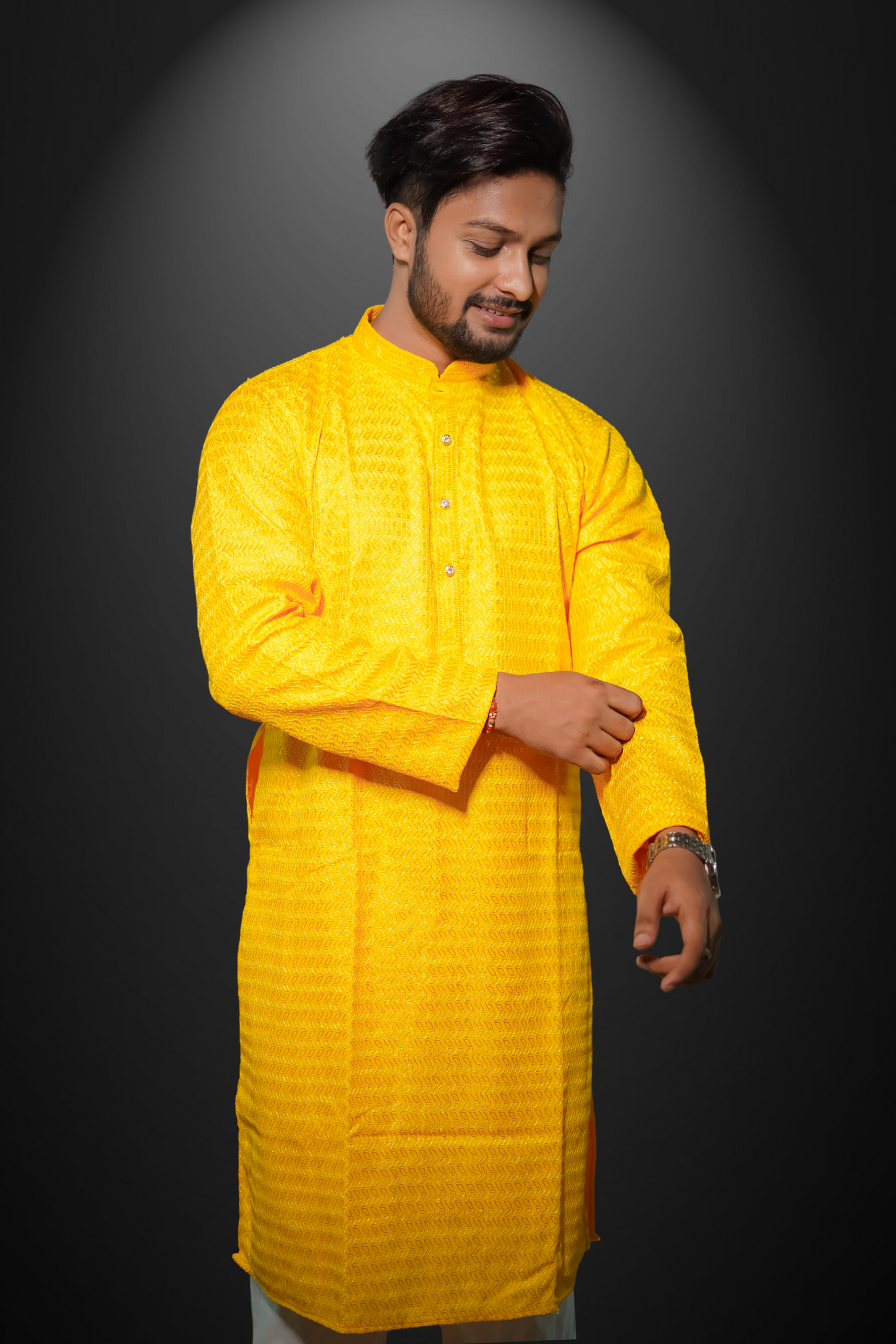 Men's Embroidery Chikan Sequence Kurta