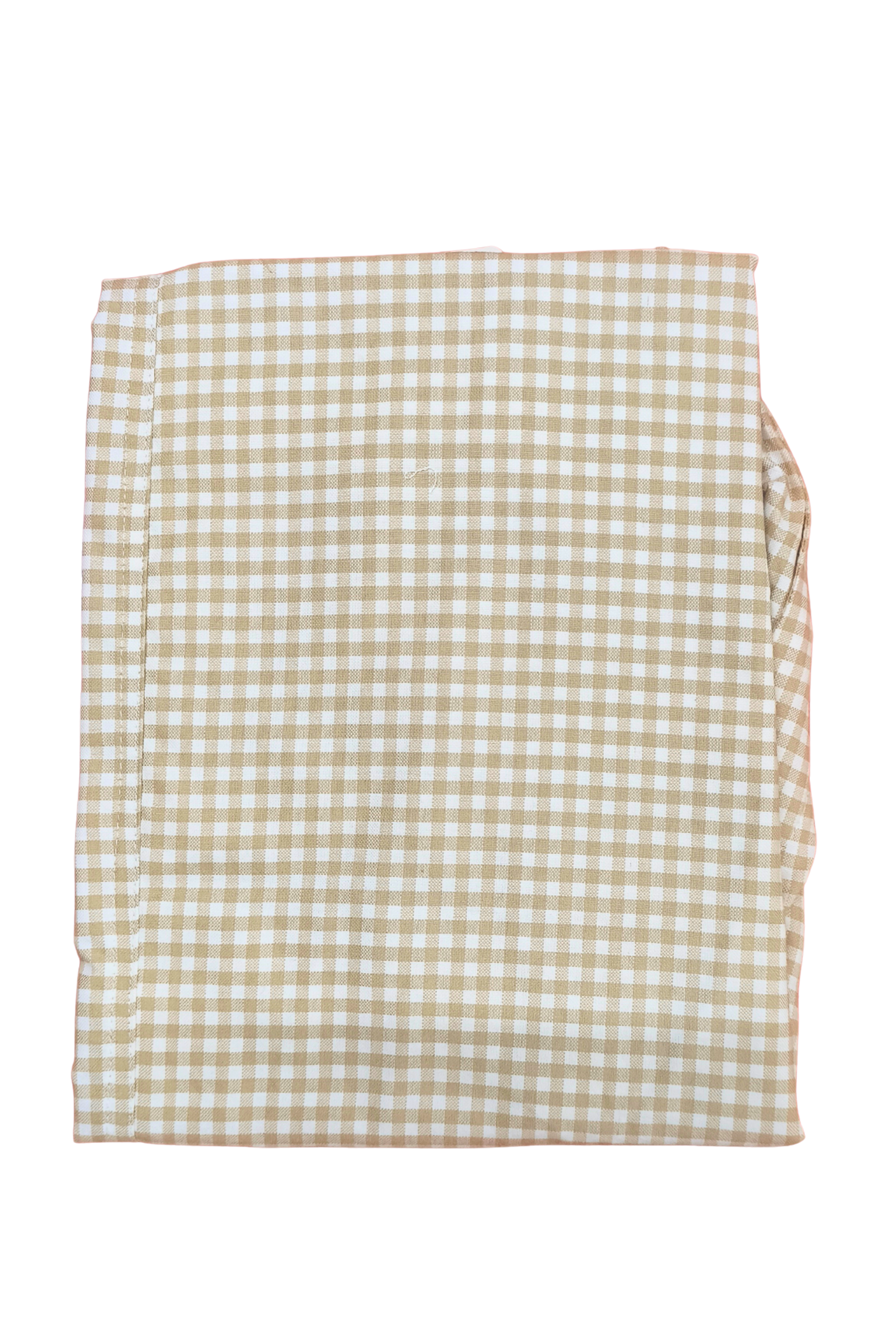 CottCraft Men’s Oxford Cotton Beige & White Checked Straight-Fit Pyjama