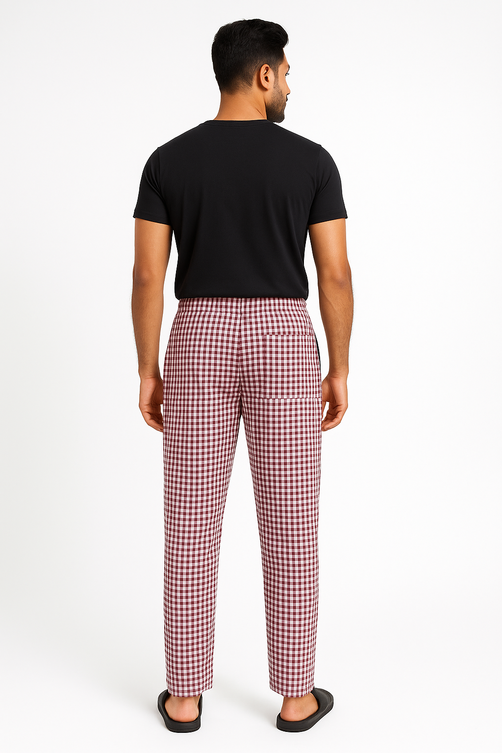 CottCraft Oxford Cotton Checked Pyjama with Side Pockets